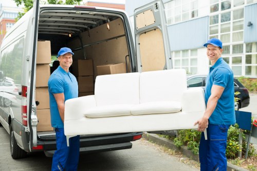 House removal team planning a residential move in Bow