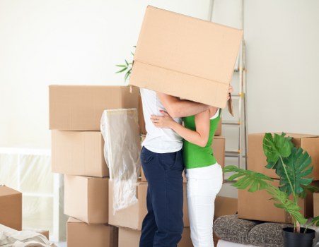 Professional moving van service in Bow during the middle of relocation