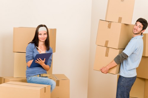 Professional moving team handling access challenges in Bow
